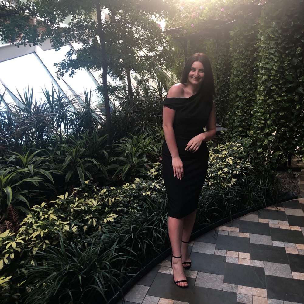 Jarlo | Cold Shoulder Pencil Dress - fits like size 8